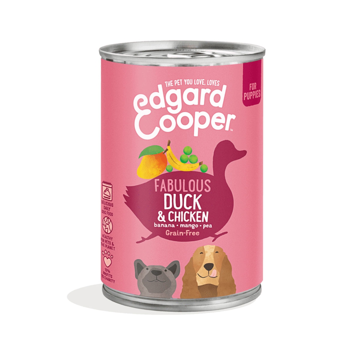 Edgard Cooper konservai šuniukams su vištiena ir antiena, 400g -  1
