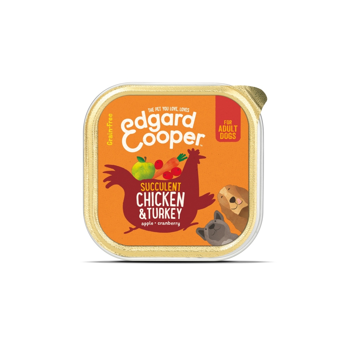 Edgard Cooper konservai šunims su vištiena ir kalakutiena, 150g - 