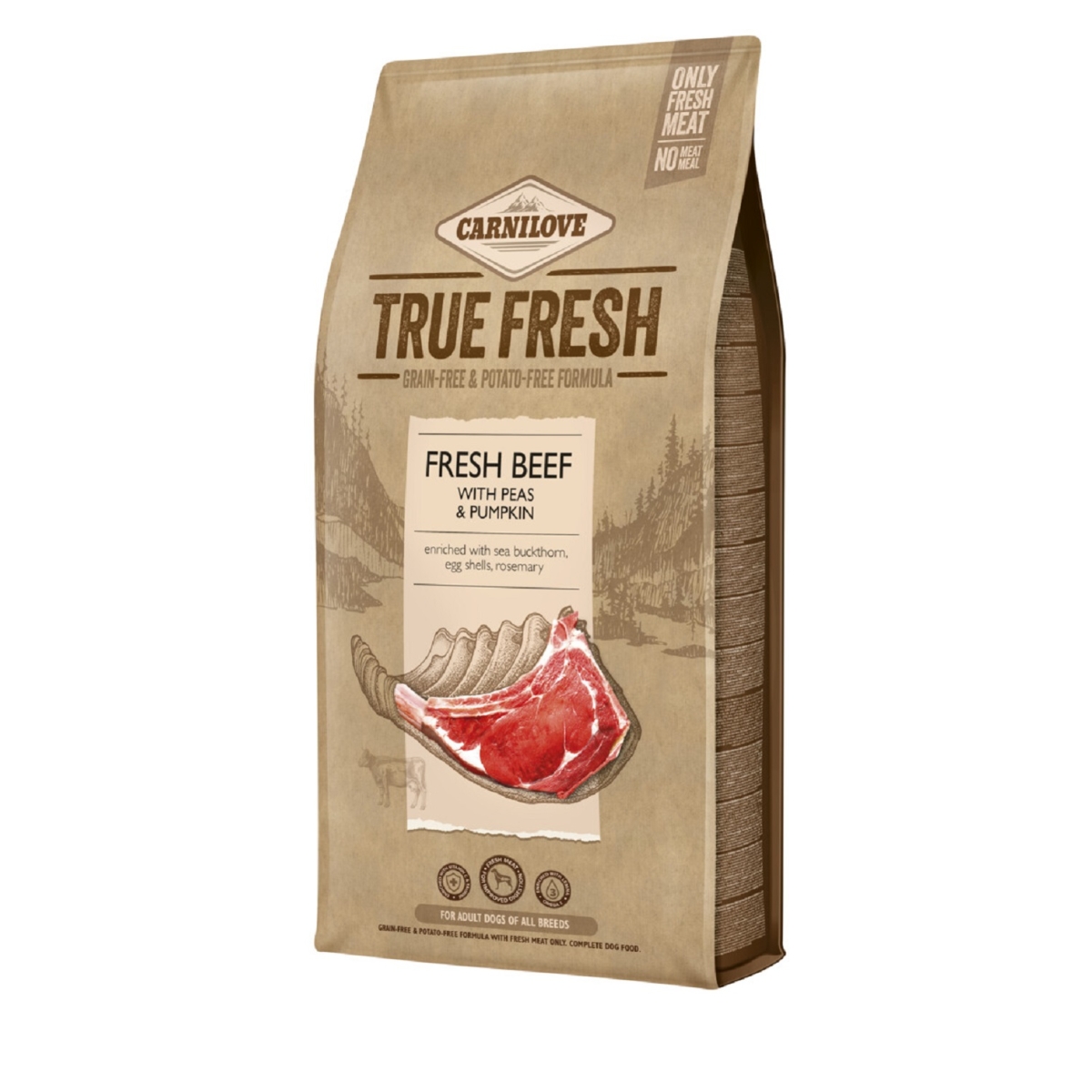 Carnilove True Fresh sausas maistas šunims su jautiena, 11,4 kg - 