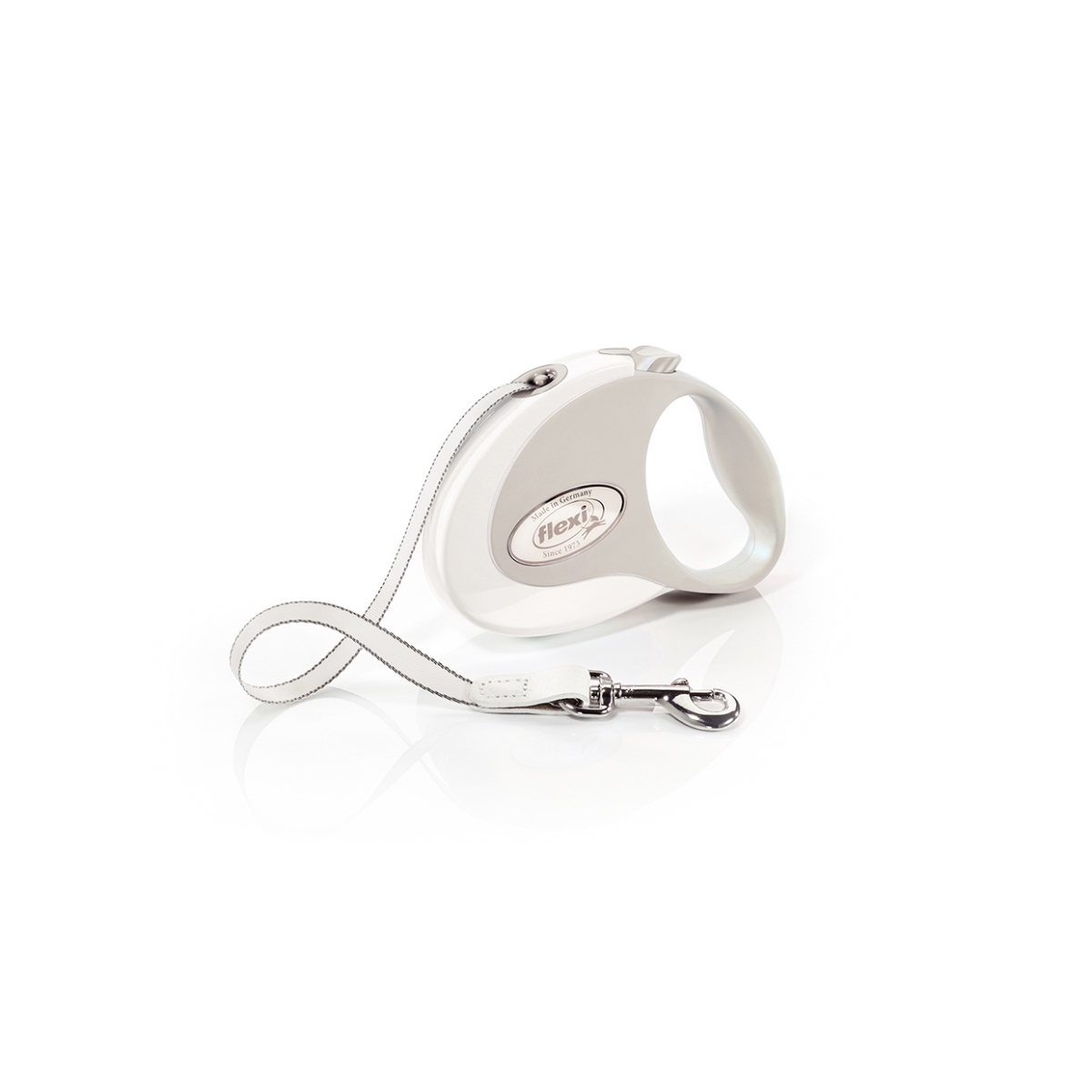 Flexi Style automatinis juostinis pavadėlis, M/5 m, baltas -  1