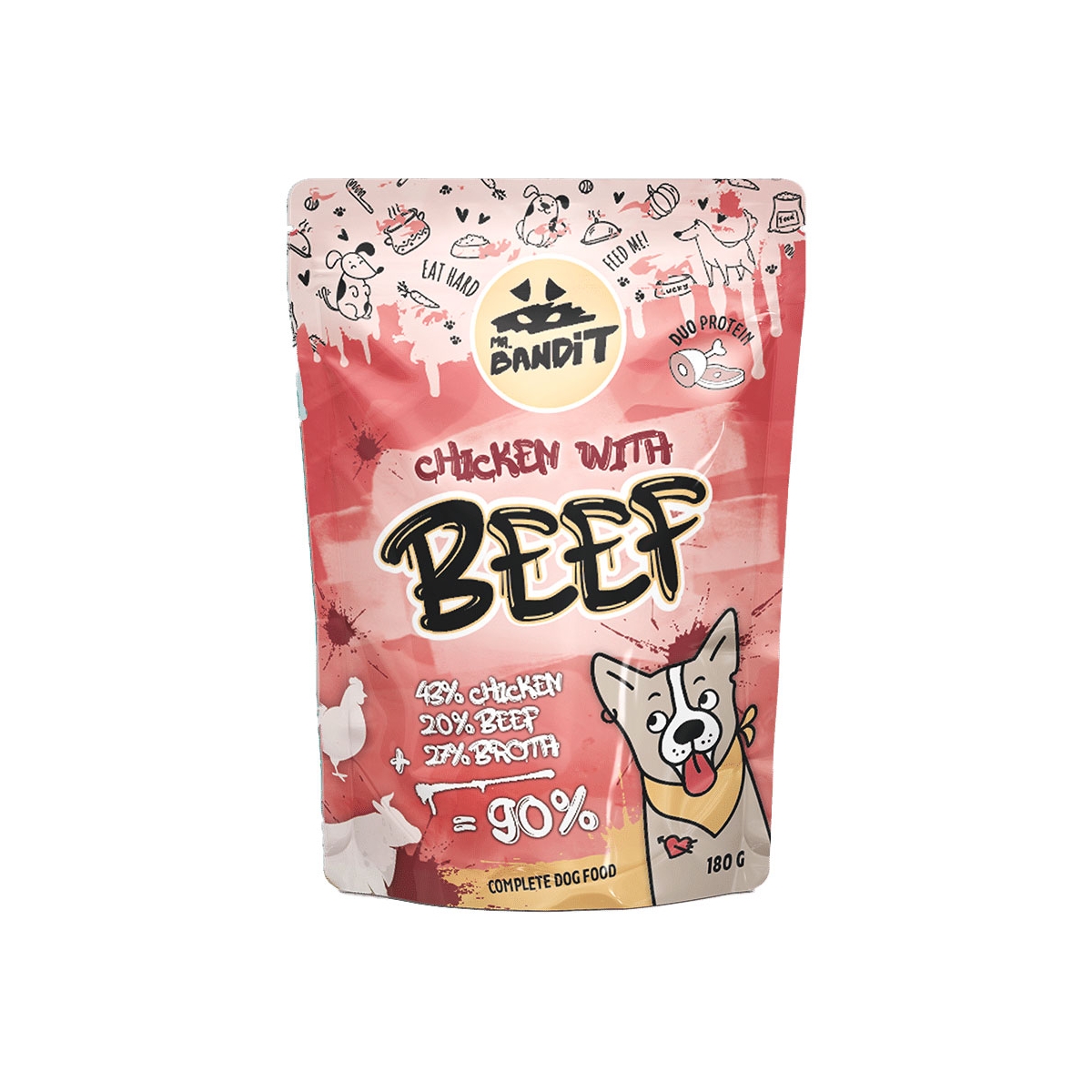 Mr. Bandit konservai su vištiena ir jautiena, 180 g - 