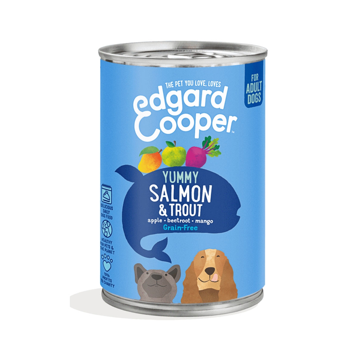 Edgard Cooper konservai šunims su lašiša ir upėtakiu, 400g -  1