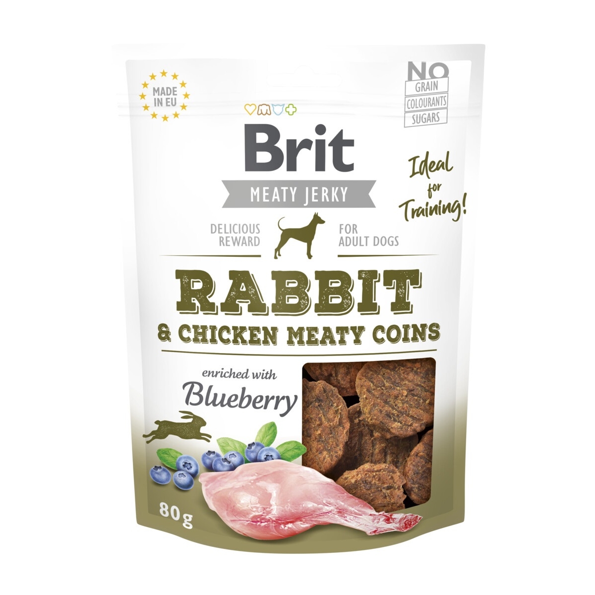 Brit Jerky Snack Meaty Coins skanėstas šunims su triušiena, 80 g - 