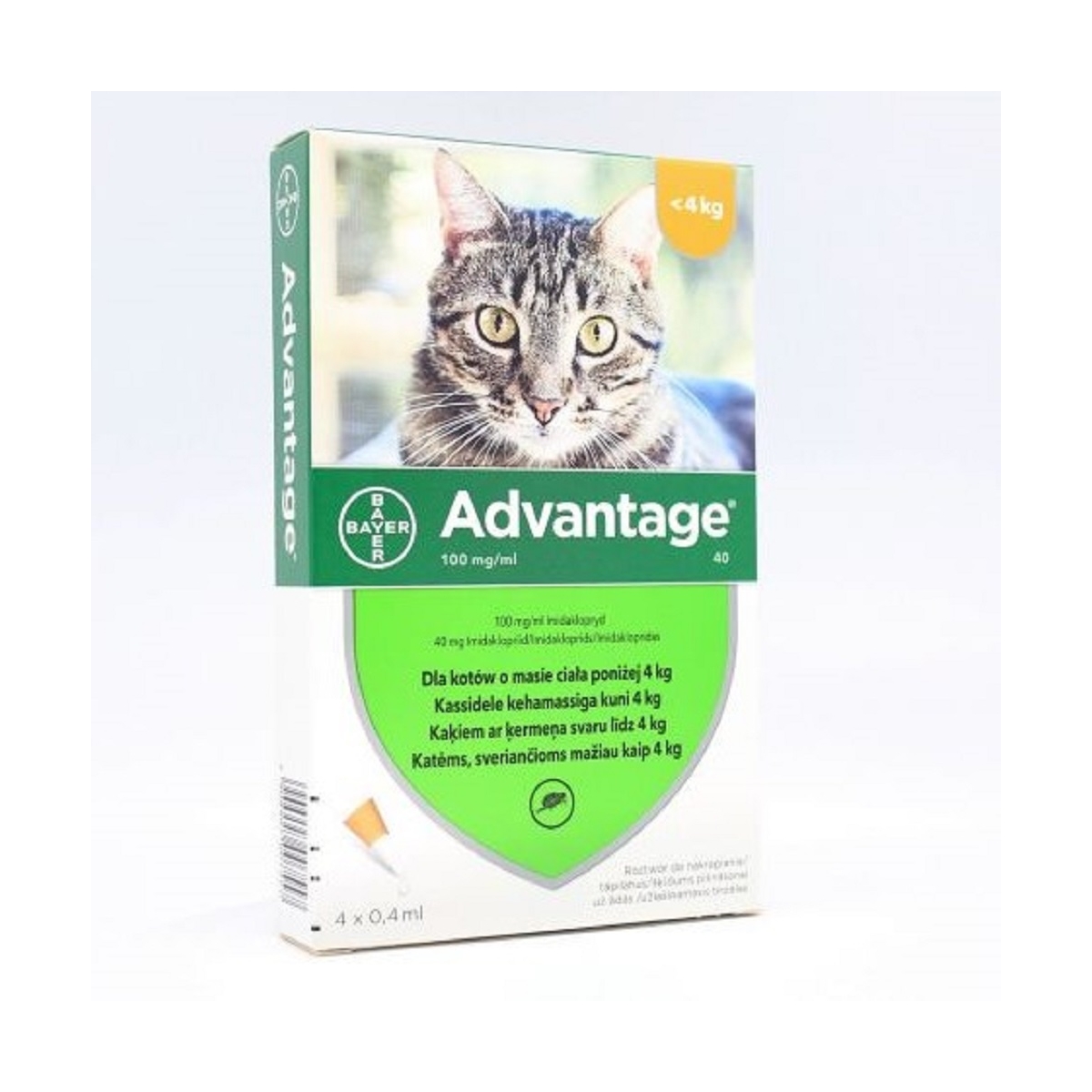 Advantage lašinamas antiparazitinis tirpalas katėms, 0,4ml, 1 vnt.