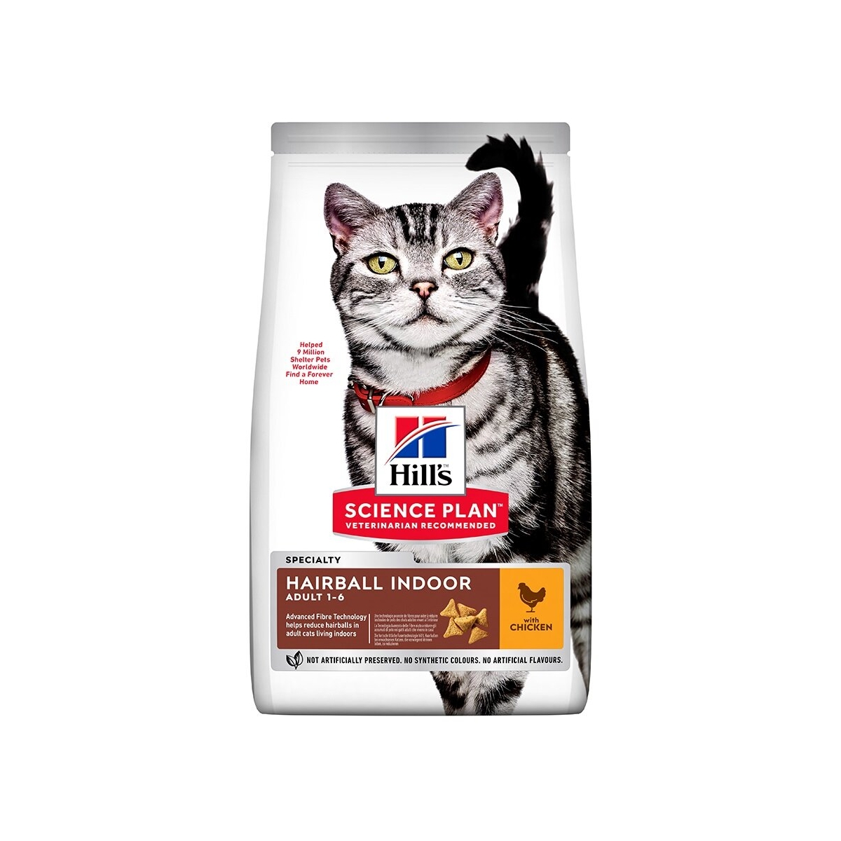 Hill's Science Plan Hairball Indoor maistas katėms su višt. 1,5 kg -  1