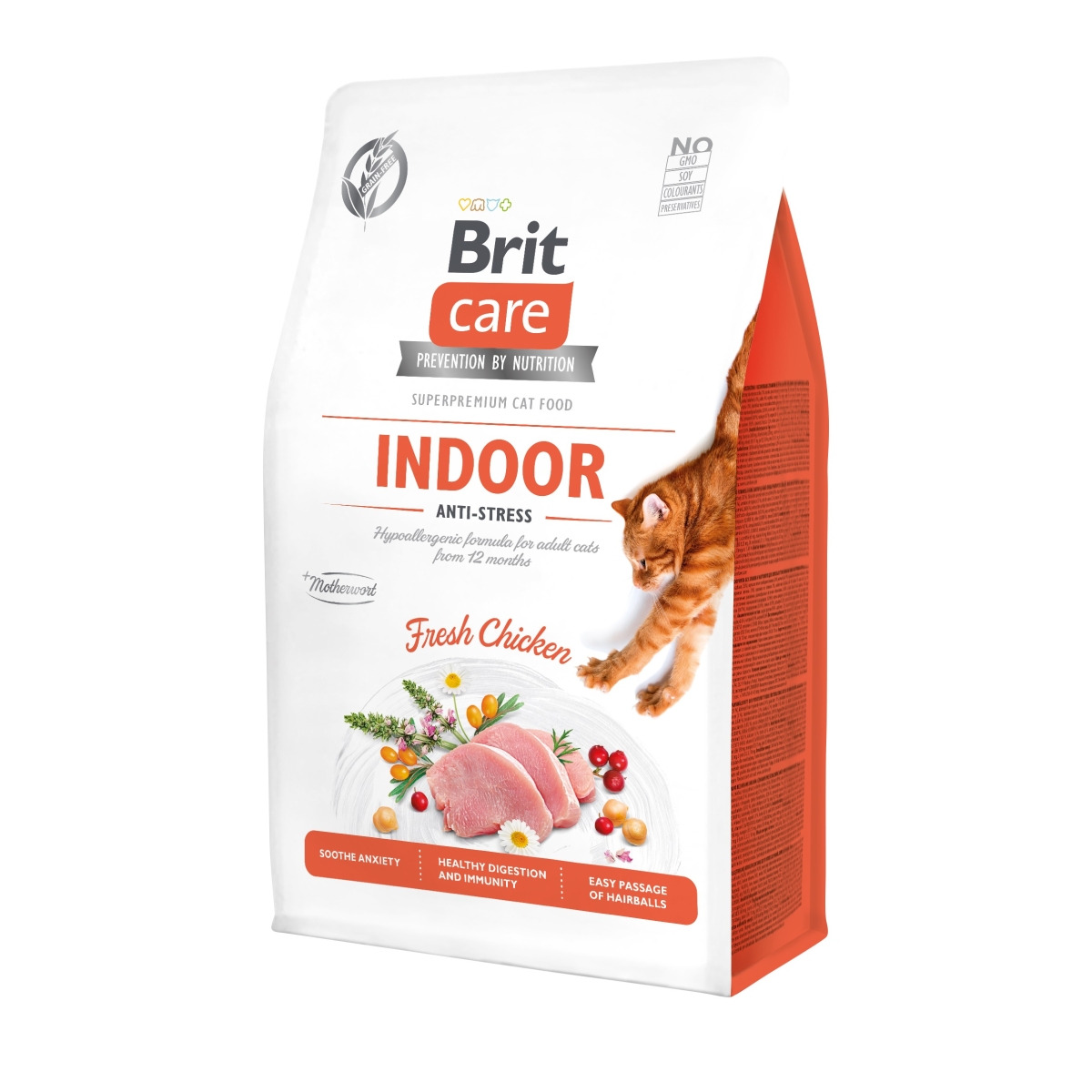 Brit Care Indoor Anti-Stress sausas maistas katėms su vištiena, 7kg - 