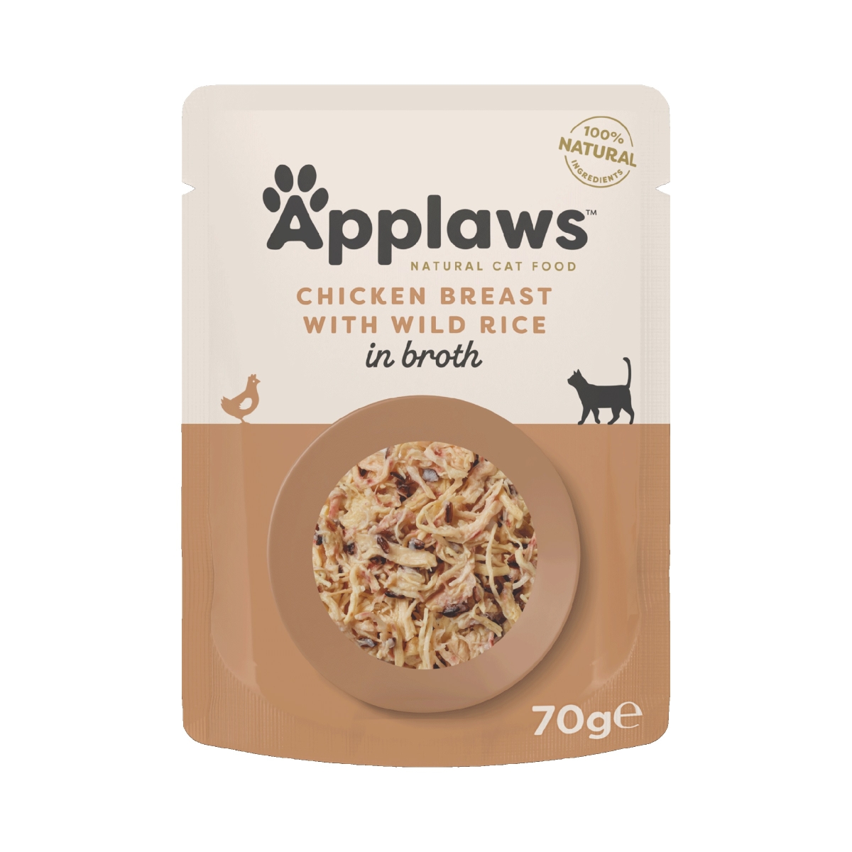 Applaws Chicken and Wild Rice konservai katėms su vištiena, 70 g - 