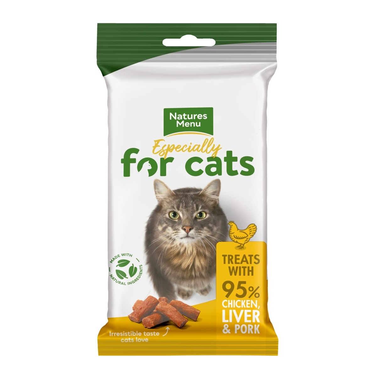 Natures Menu skanėstai katėms, su vištiena, kepenimis/kiauliena, 60g - 