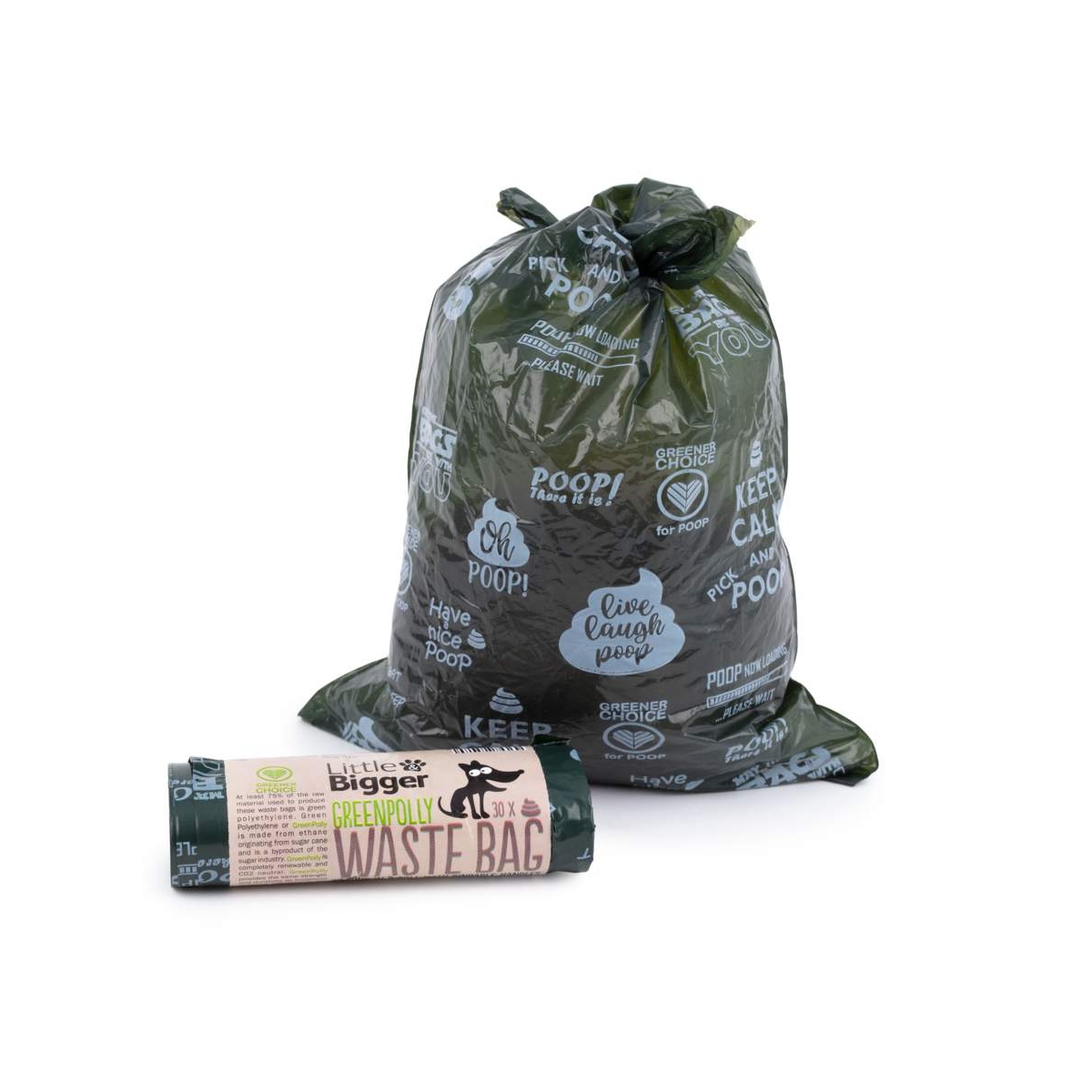 L&B EKSKREMENTŲ MAIŠELIAI SU RANKENA, ŽALIOS SPALVOS - 