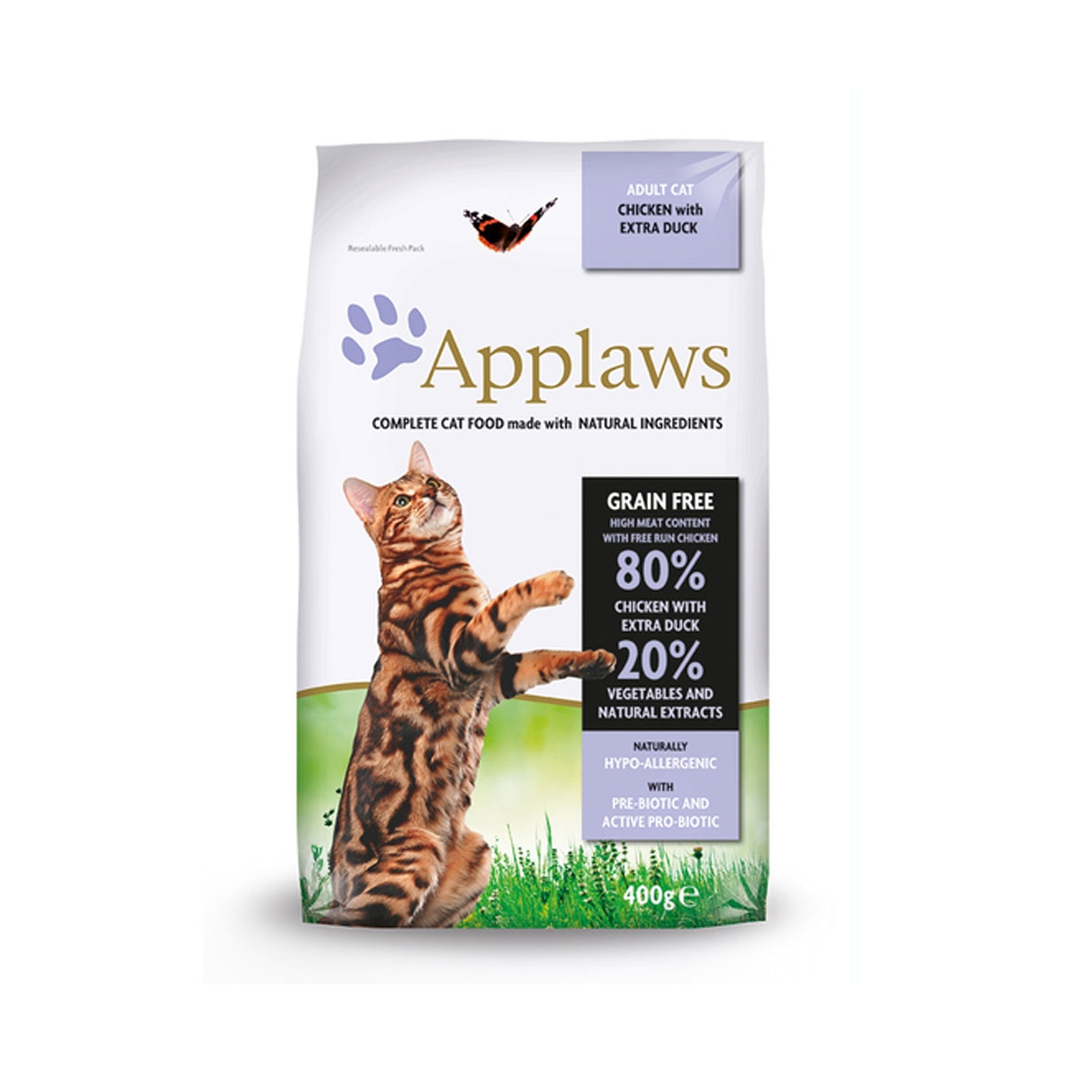 Applaws Adult Cat sausas maistas katėms su vištiena ir antiena, 400 g - 