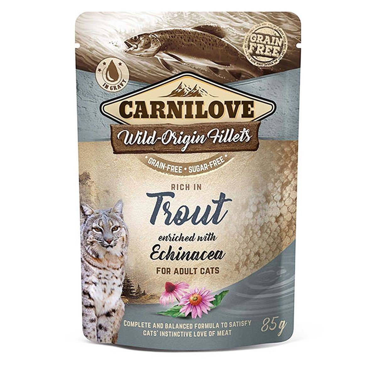 Carnilove konservai katėms su upėtakiu, 85 g - 