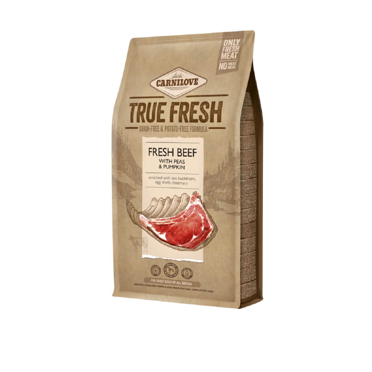 Carnilove True Fresh sausas maistas šunims su jautiena, 1,4kg - 