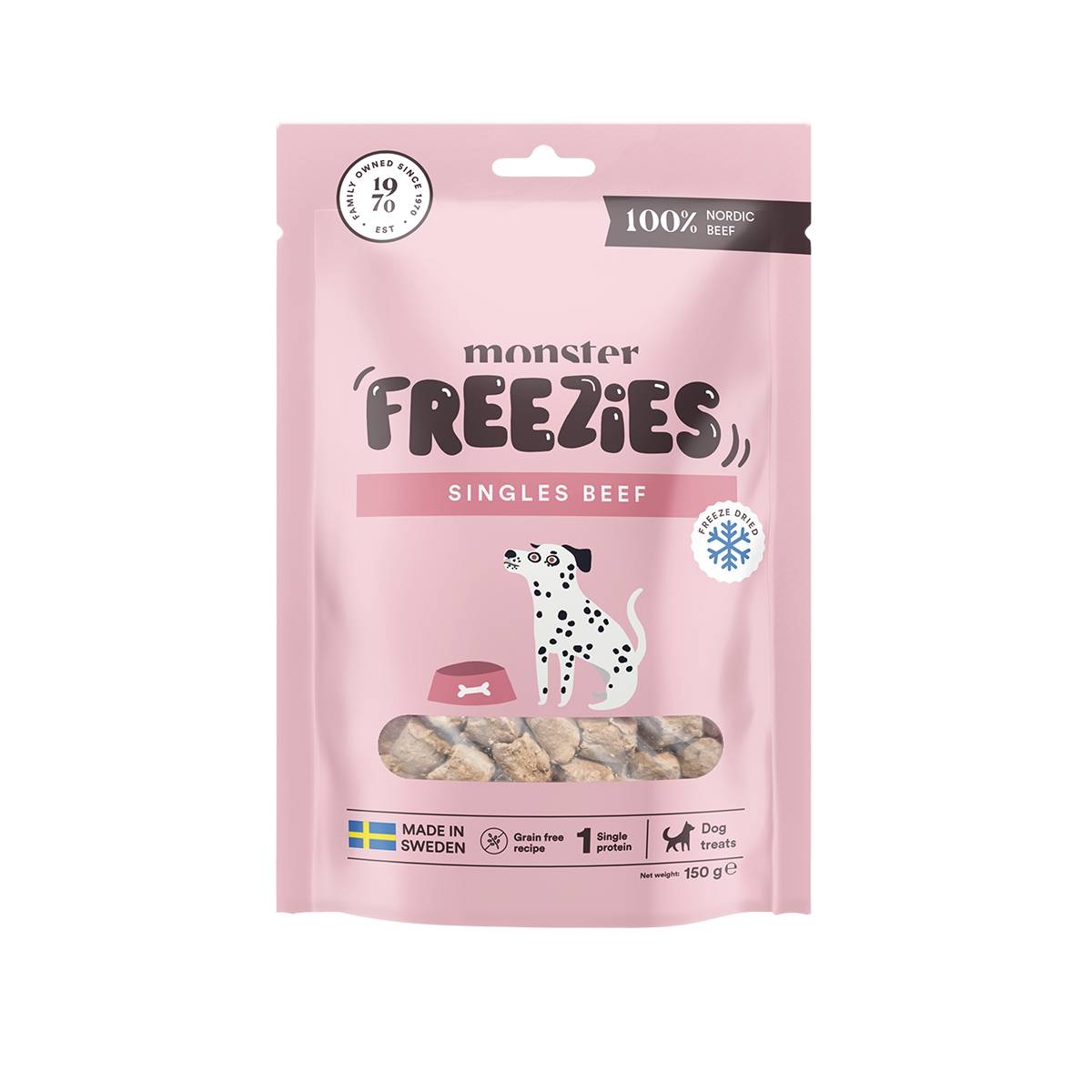 Monster Dog liofilizuotas skanėstas šunims – 100 % jautiena, 150g - 