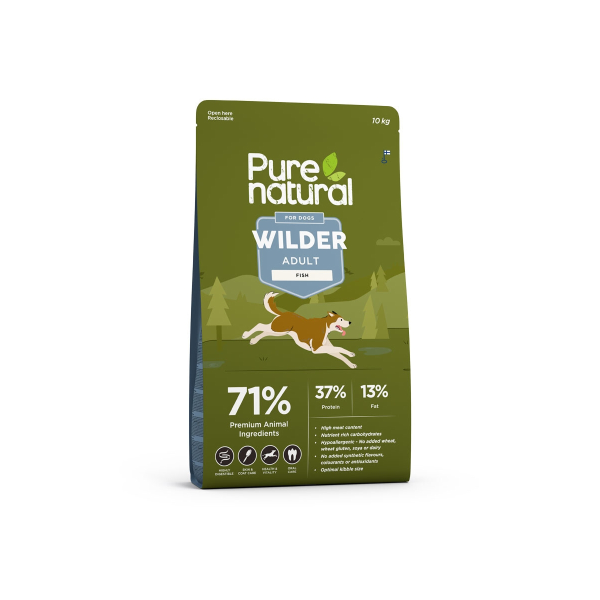 PURENATURAL WILDER SAUSAS MAISTAS ŠUNIMS SU ŽUVIMI, 10 KG - 