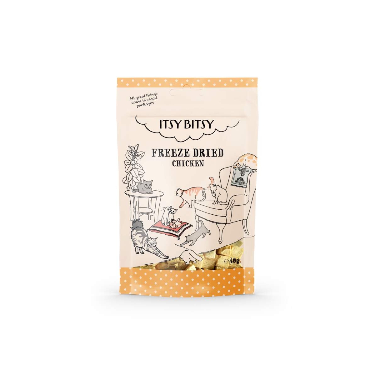 ItsyBitsy liofilizuotas skanėstas katėms, su vištiena, 40g - 