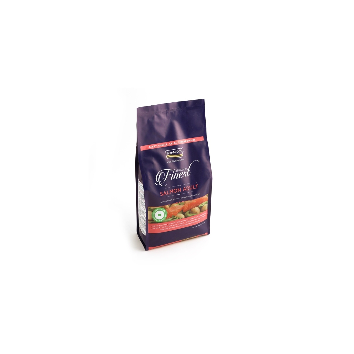 Fish4Dogs Finest Salmon sausas maistas šunims, 6 kg (maž.granulės) - 
