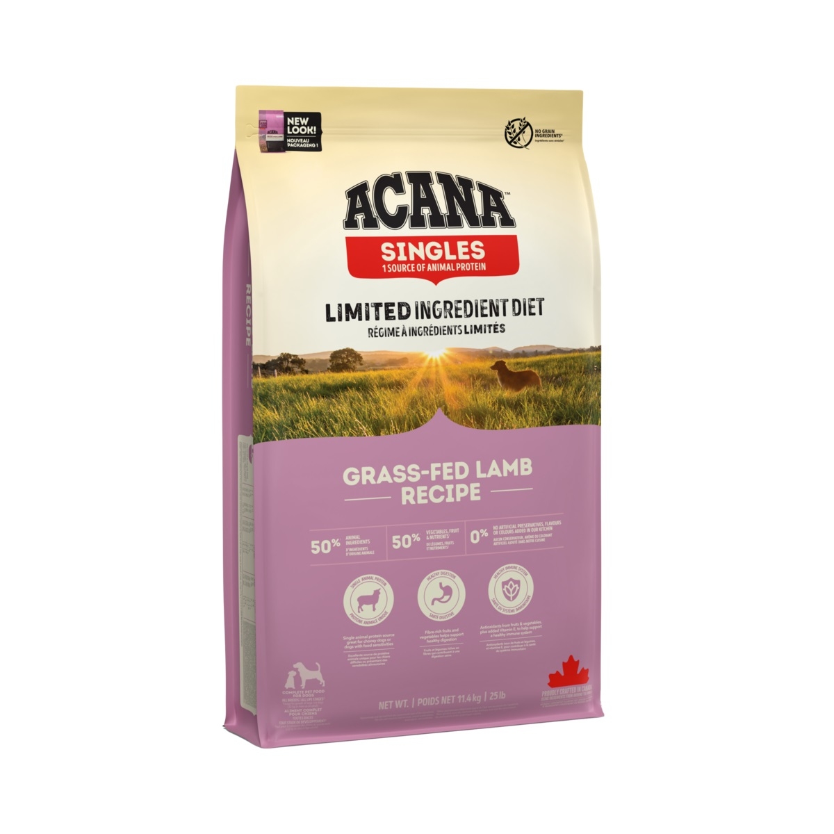 ACANA SINGLES GRASS-FED LAMB SAUSAS MAISTAS ŠUNIMS, 11,4 KG - 