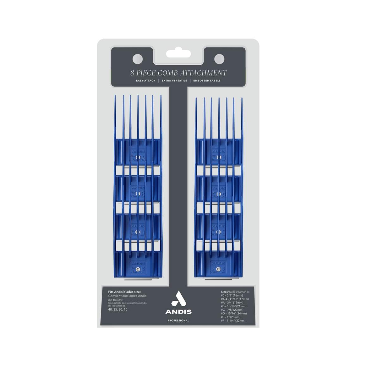 Andis trimerio ribojamųjų šukų komplektas, 16–32 mm (8 vnt.) - 