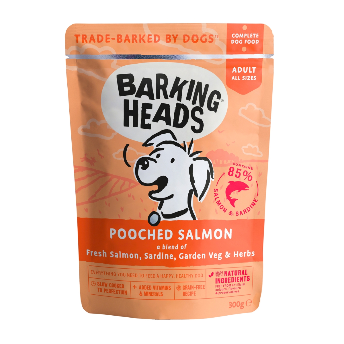 Barking Heads Pooched Salmon konservai šunims su lašiša, 300g -  1