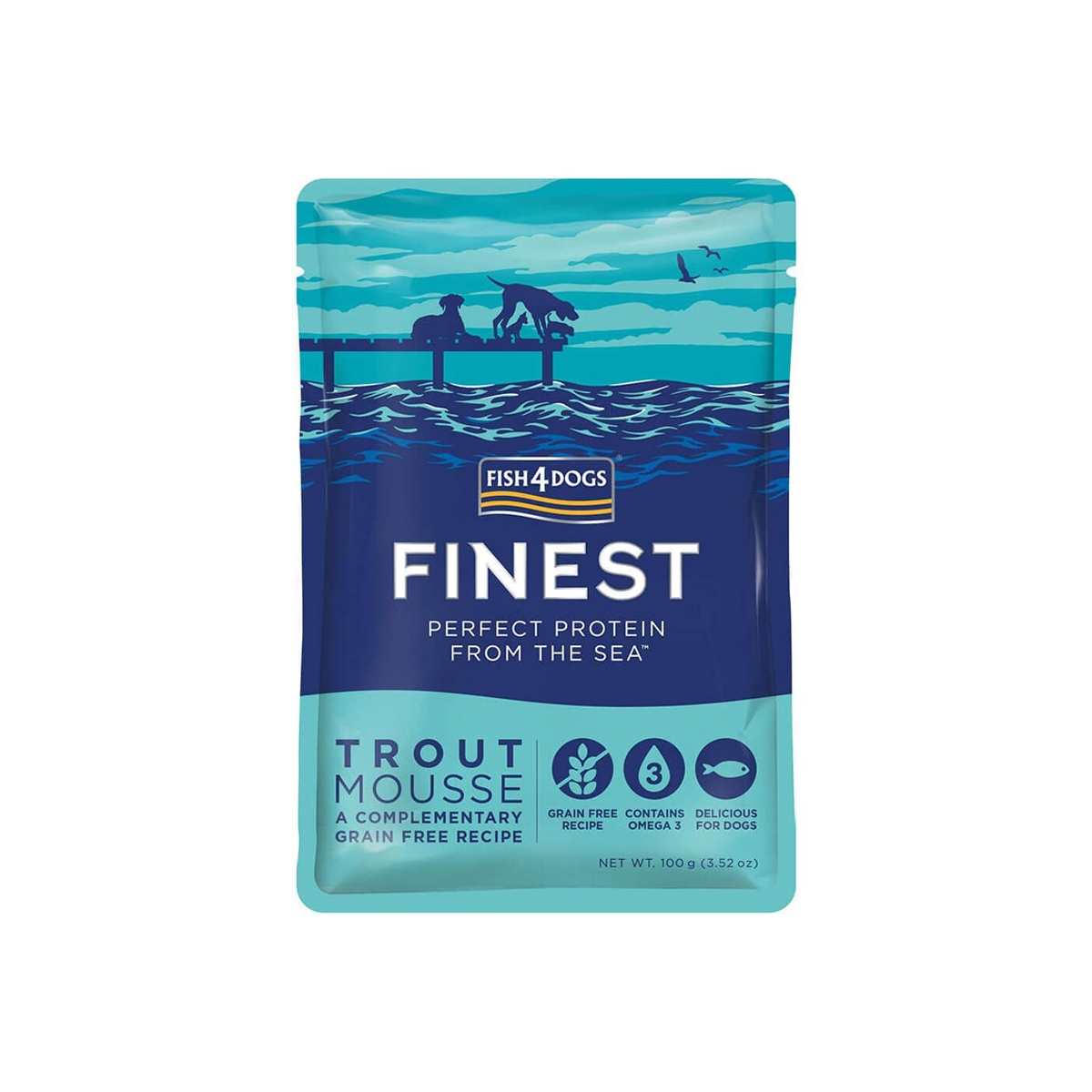 Fish4Dogs Finest Trout Mousse paštetas šunims su upėtakiu, 100 g -  1