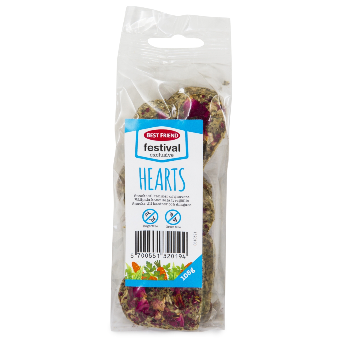 Best Friend Festival Exclusive Hearts skanėstas graužikams, 105 g - 