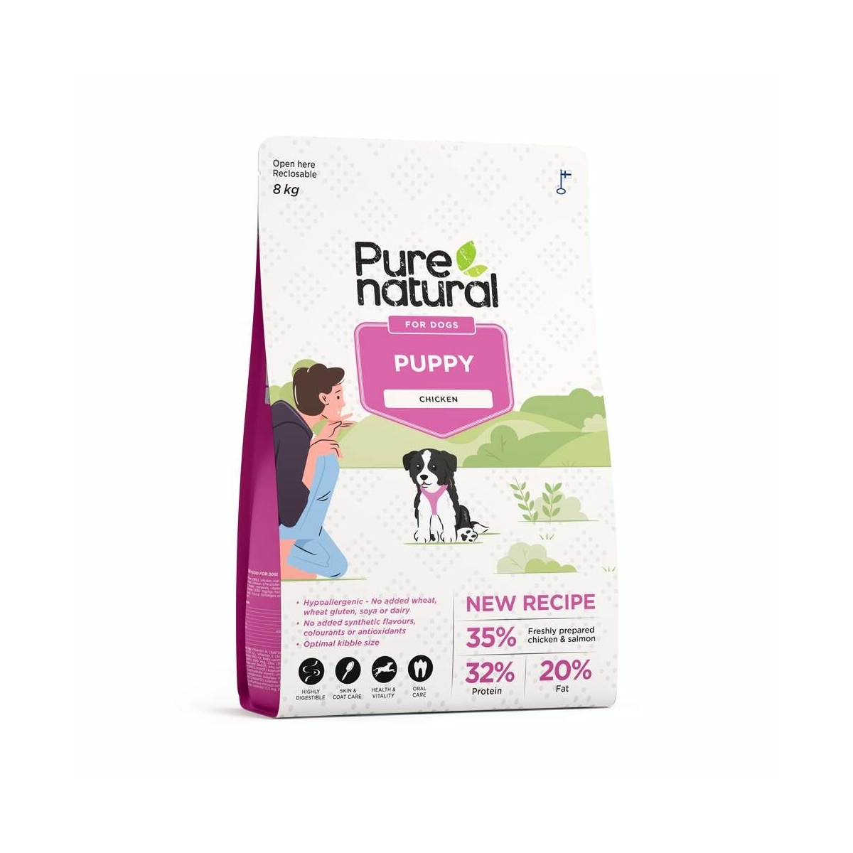 Purenatural sausas maistas šuniukams su vištiena, 8 kg -  1