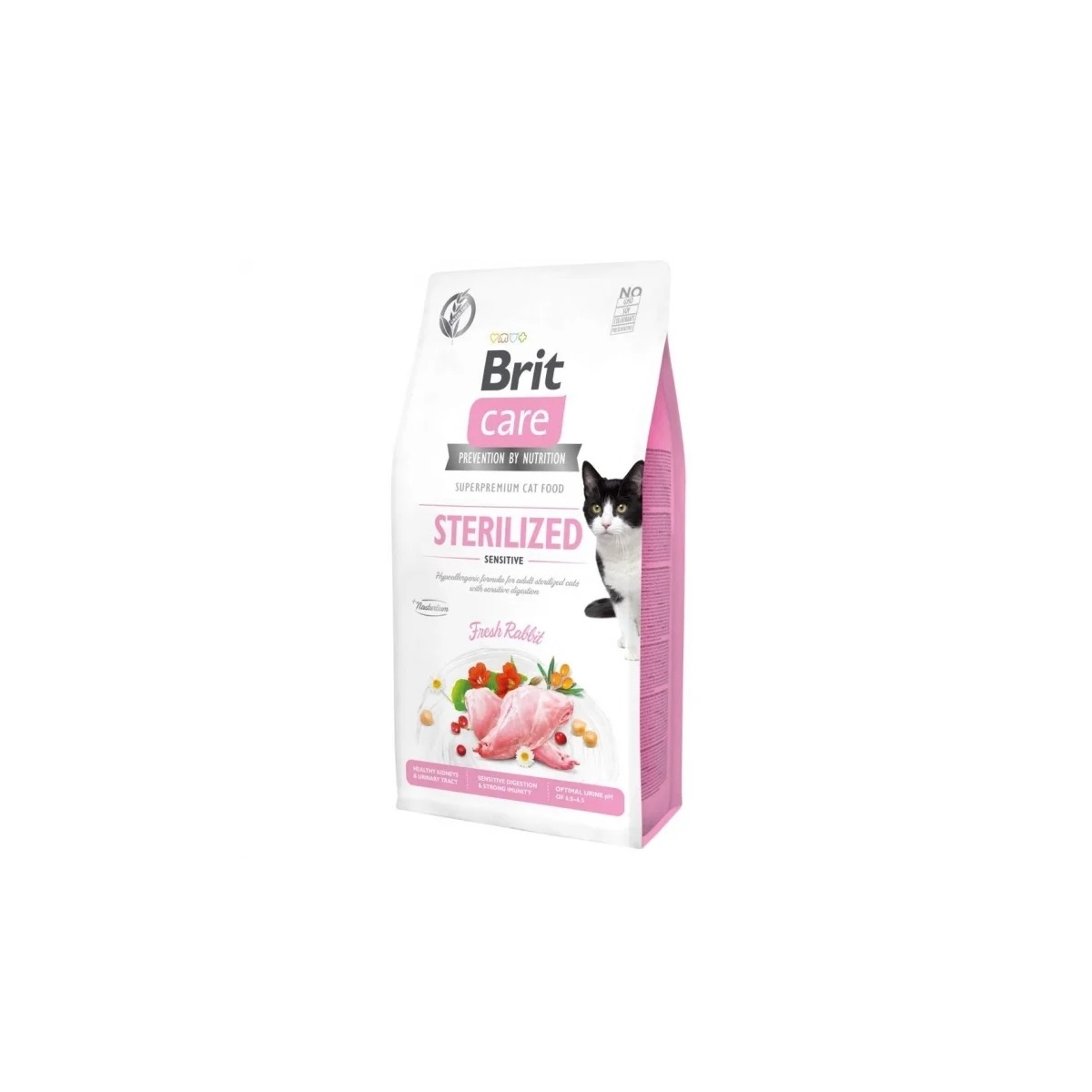 Brit Care Sterilized Sensitive sausas maistas katėms, triušiena, 7kg - 