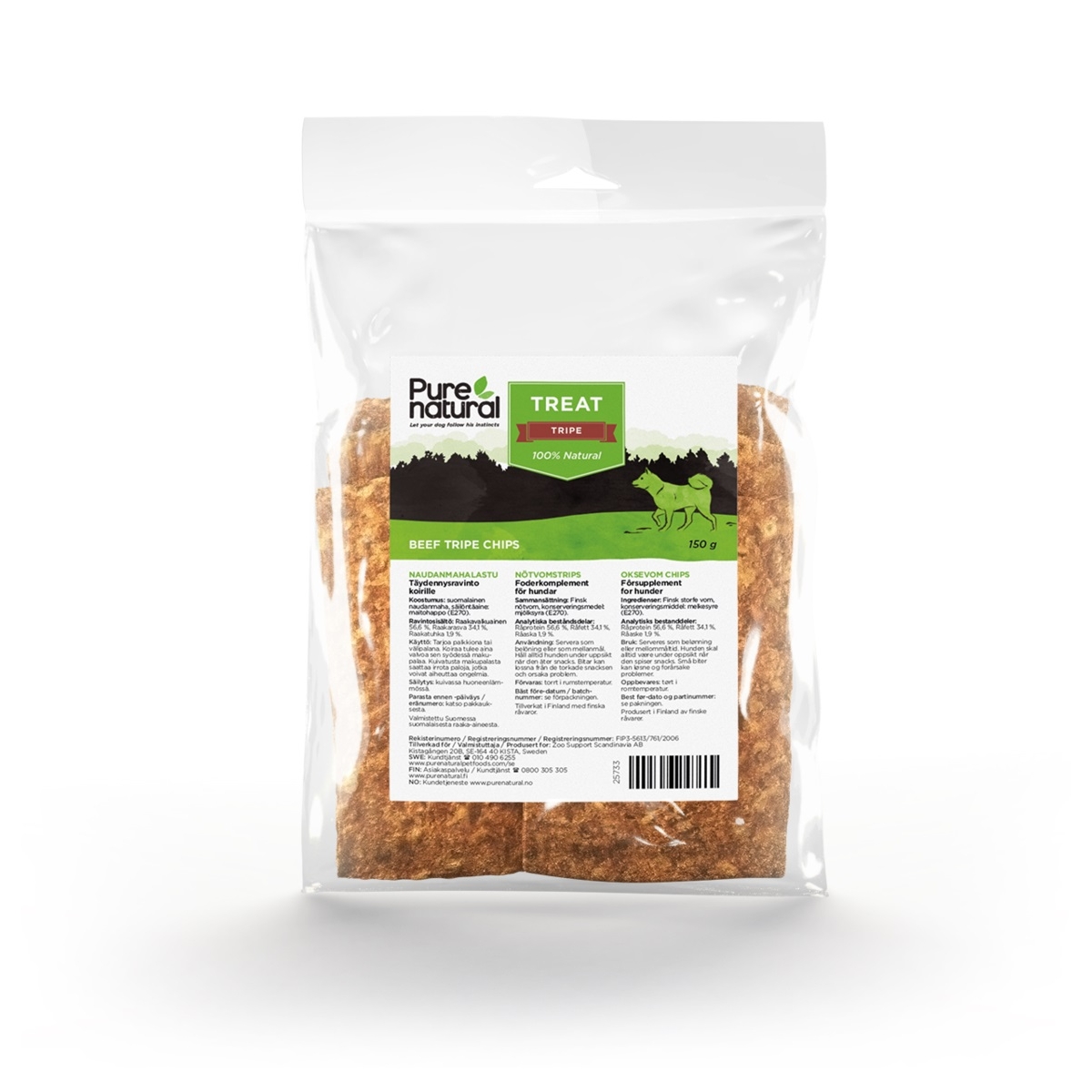 Purenatural jautienos traškučiai šunims, 150g - 