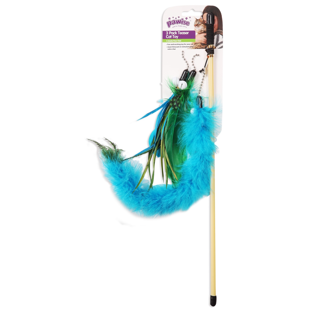 PAWISE ŽAISLAS KATĖMS LAZDELĖ SU KEIČIAMAIS ŽAISLIUKAIS, 51CM - 