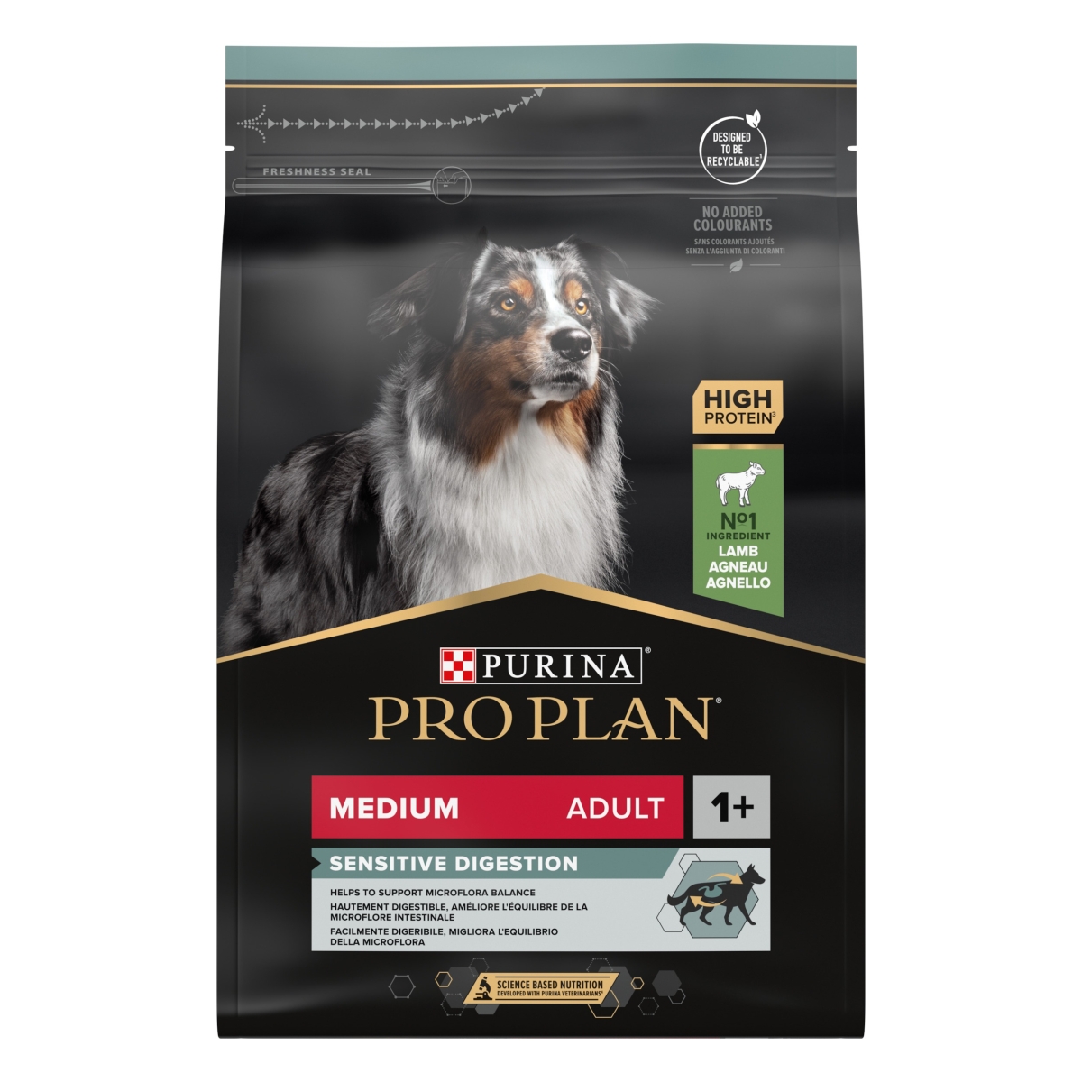 Pro Plan sausas maistas vidutinių veislių šunims su ėriena, 3 kg - 