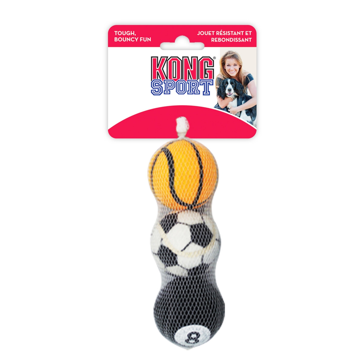 KONG SPORT ŽAISLAS ŠUNIMS TENISO KAMUOLIUKAI, M DYDŽIO, 3 VNT - 