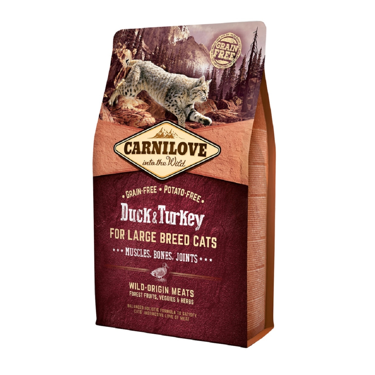 Carnilove maistas didelių veislių katėms su antiena/kalakutiena, 2kg - 