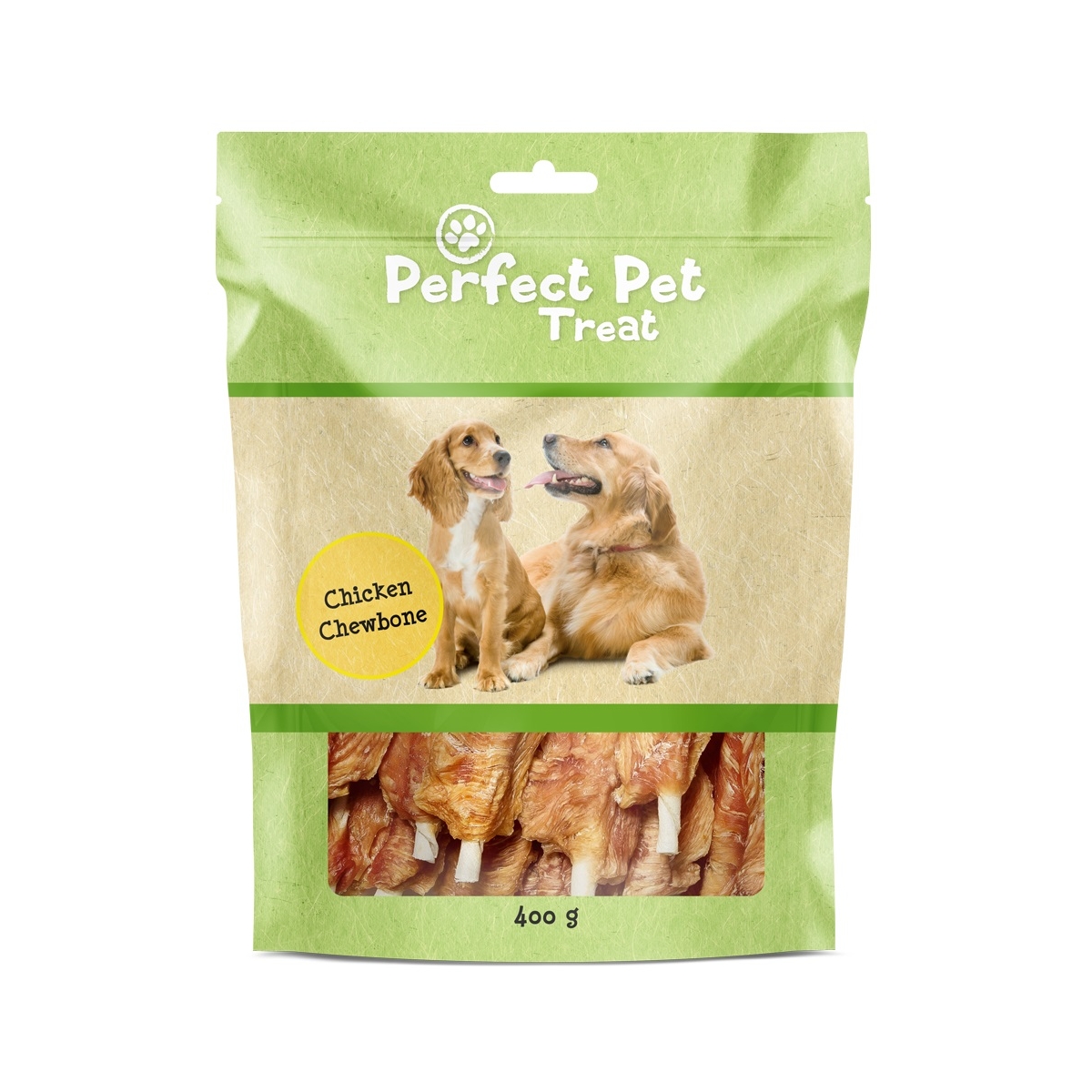 Perfect Pet vištienos ir jautienos odos kramtukai šunims, 400g - 