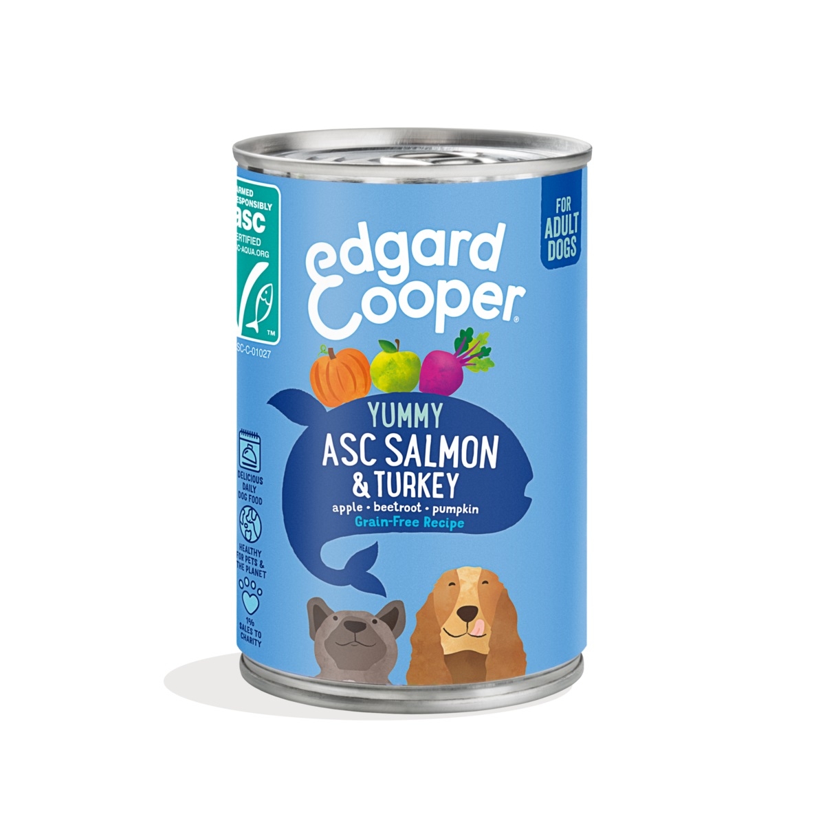 Edgard & Cooper šlapias maistas šunims su lašiša ir kalakutiena, 400g -  1