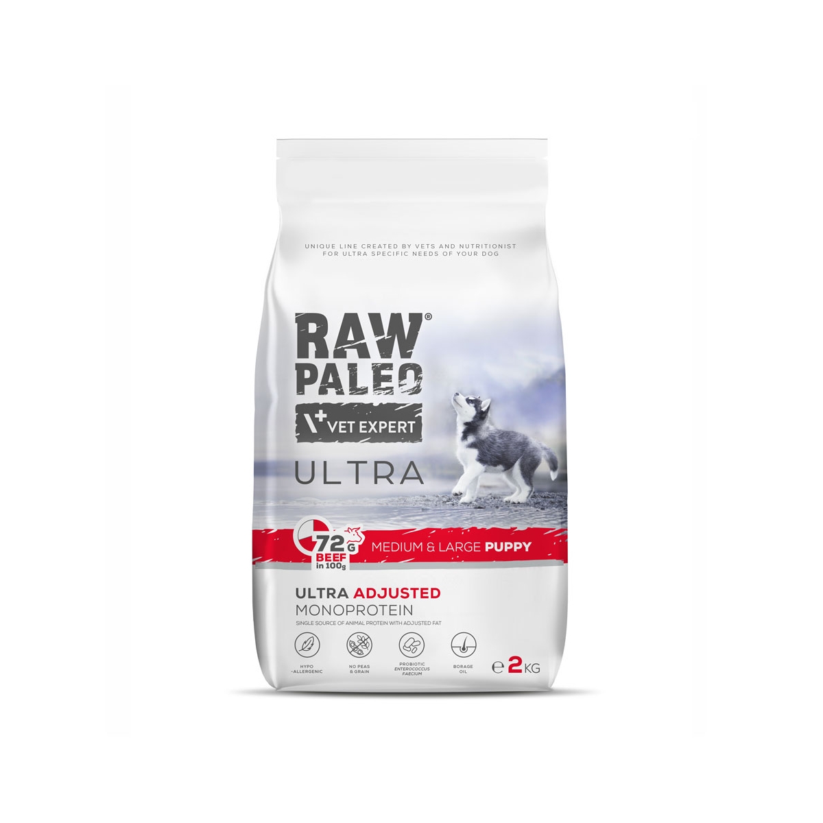 Raw Paleo Ultra puppy medium&large maistas šuniukams su jautiena, 2kg -  1