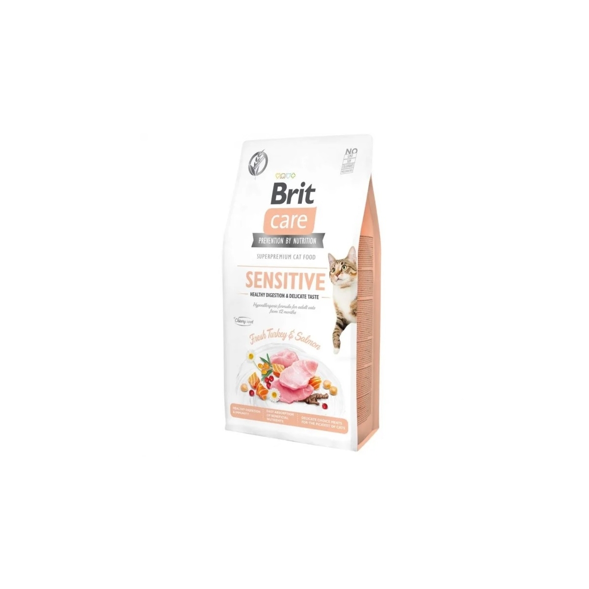 Brit Care Sensitive Healthy Digestion sausas maistas katėms, 7kg - 