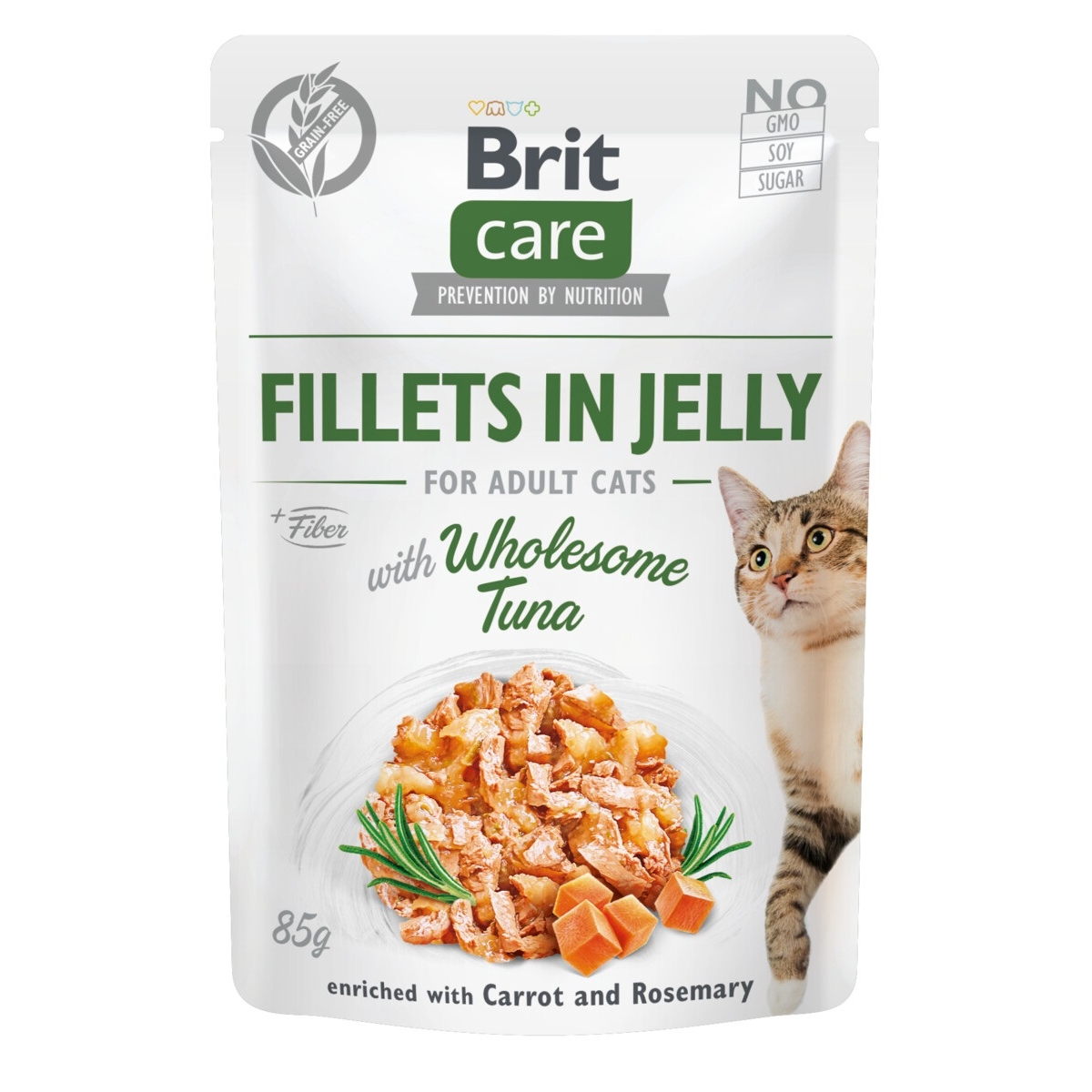 BRIT CARE FILLETS IN JELLY KONSERVAI KATĖMS SU TUNU, 85G - 