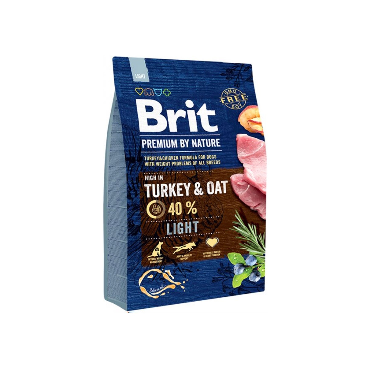 Brit Premium Light sausas maistas su kalakutiena, 3 kg - 