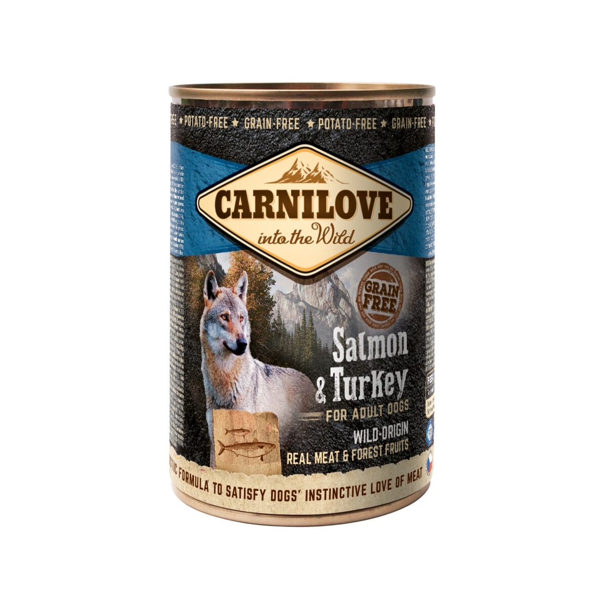 Carnilove konservuotas maistas šunims, su lašiša ir kalakutiena, 400g - 