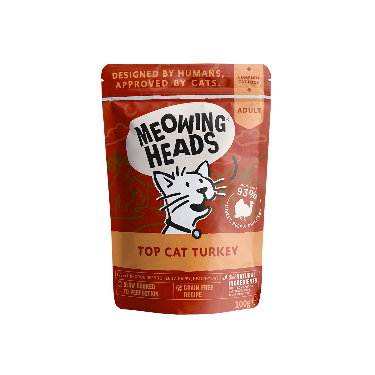 Meowing Heads Top Cat Turkey konservai katėms su kalakutiena, 100 g -  1