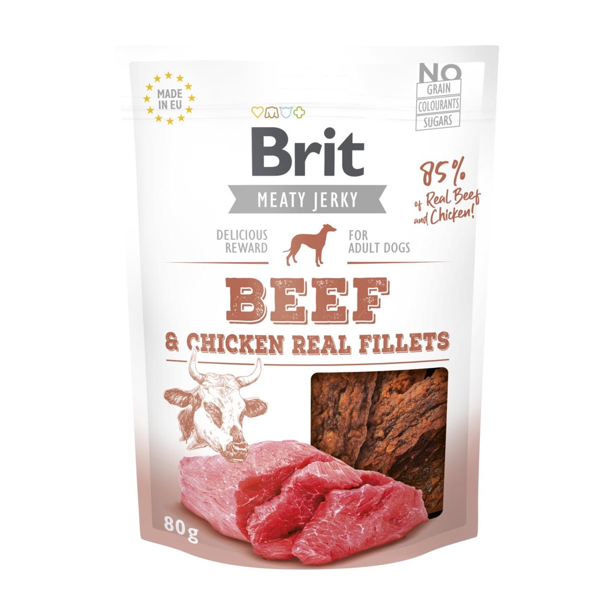 BRIT CARE KOERA MAIUS JERKY REAL FILLETS VEIS 80G* - 