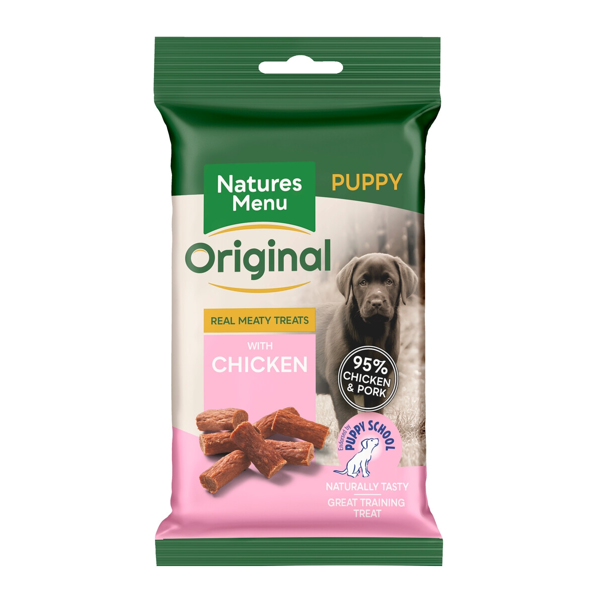Natures Menu skanėstai šuniukams, su vištiena ir kiauliena, 60g - 