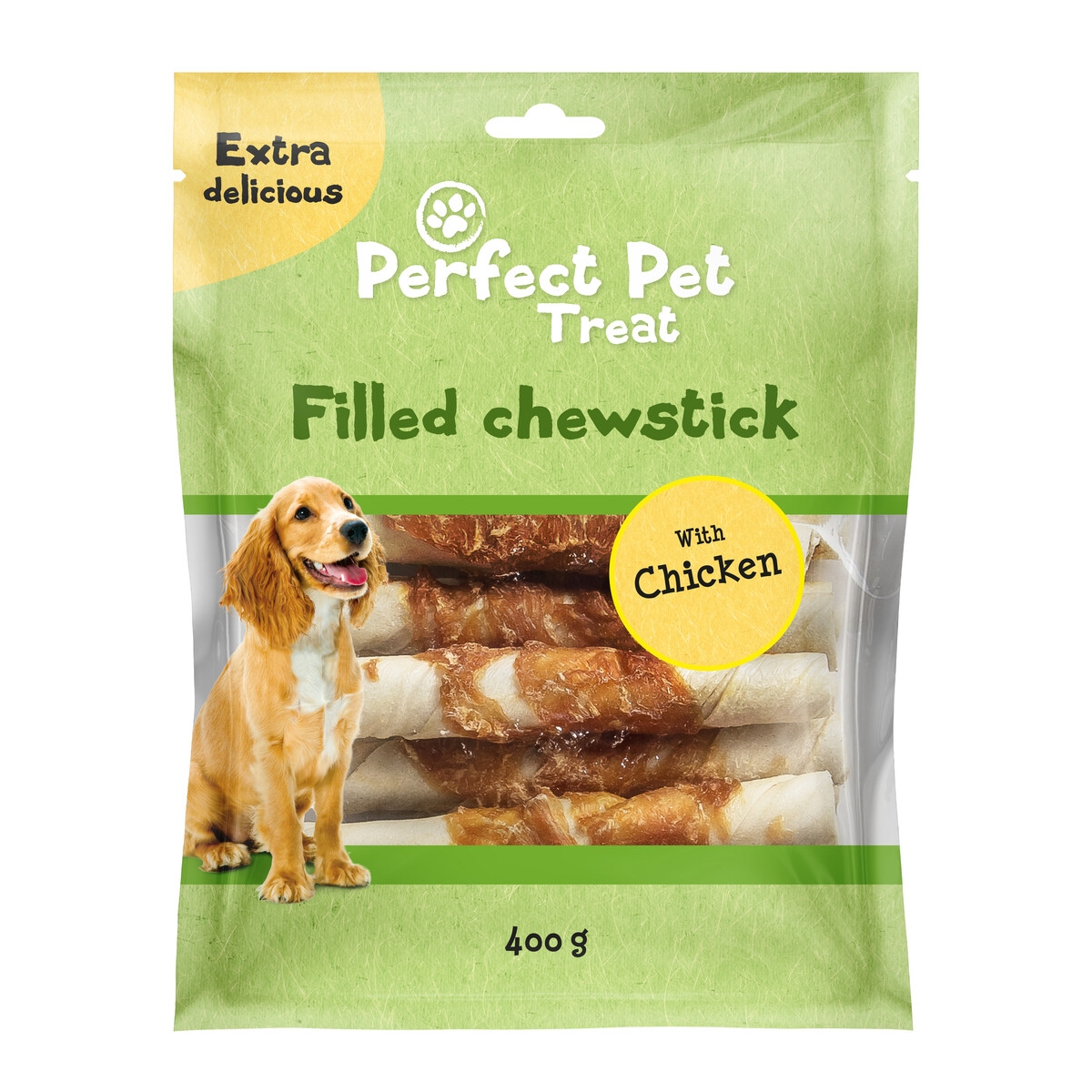 Perfect Pet kramtukai šunims, su vištiena ir jautienos oda, 400g - 