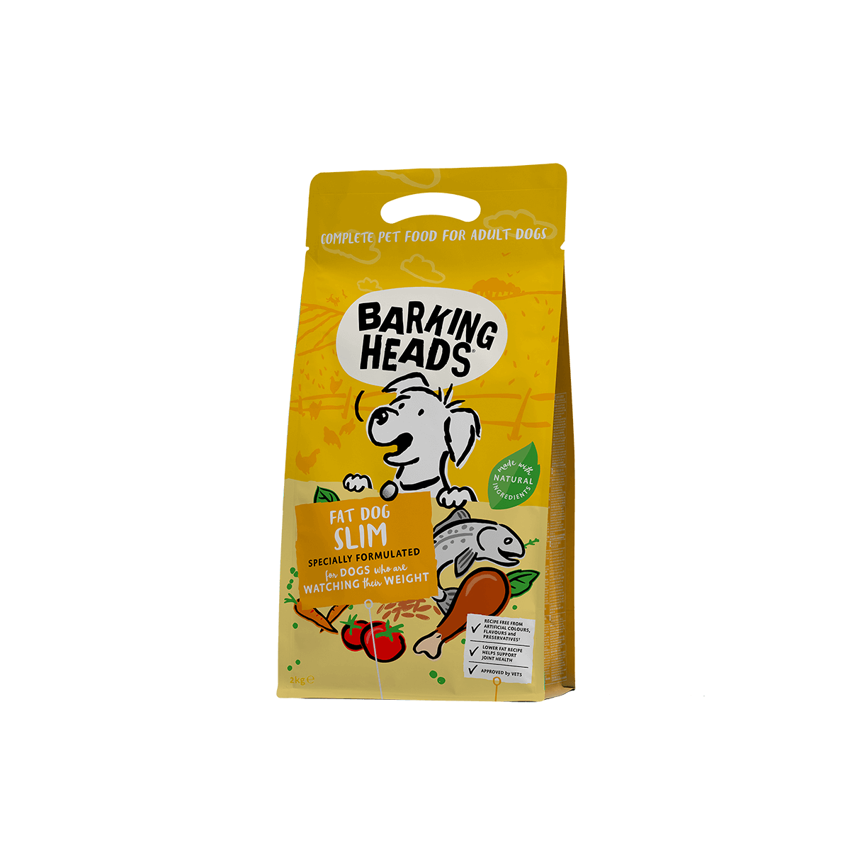 Barking Heads Fat Dog Slim sausas maistas šunims, 2 kg