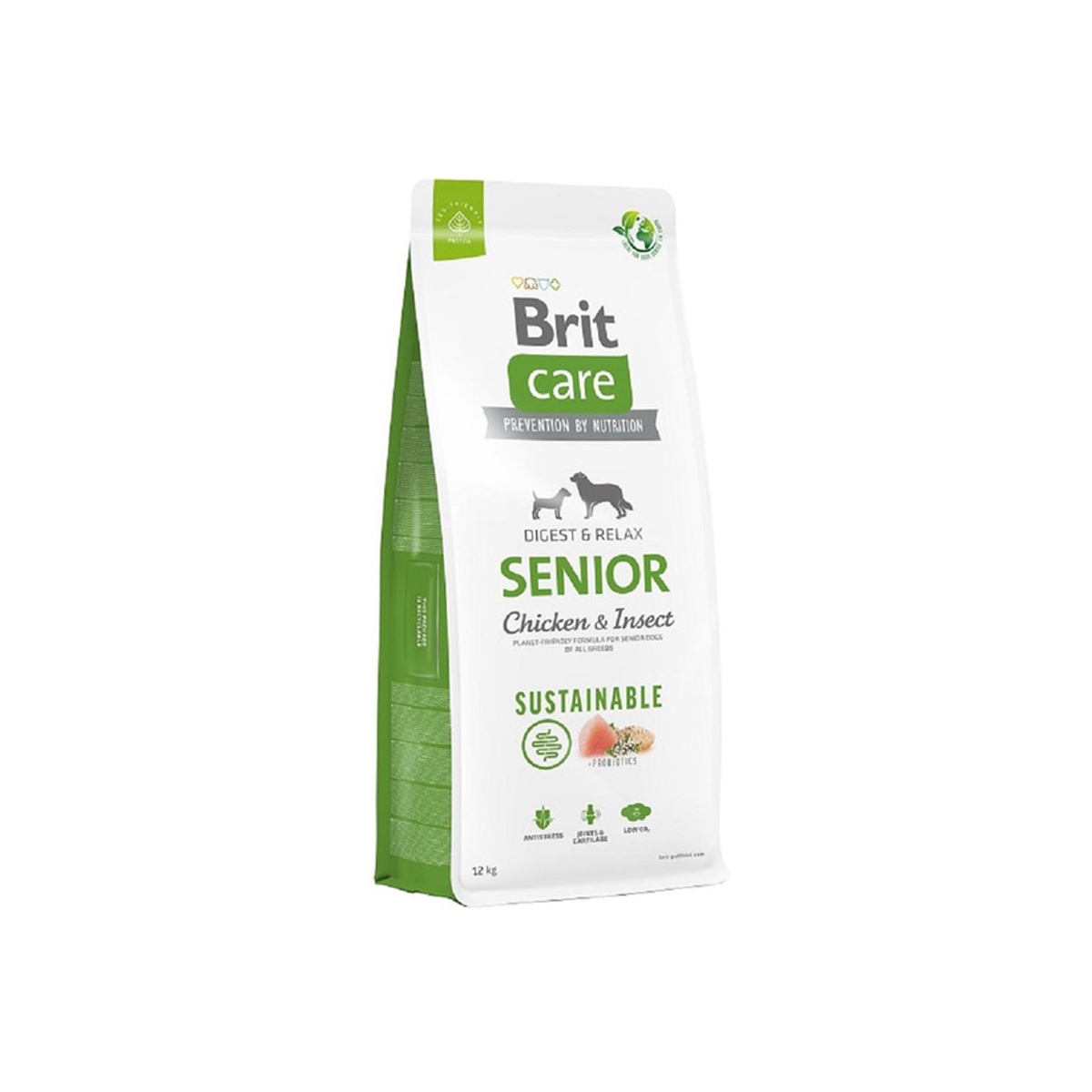 Brit Care Sustainable Senior maistas šunims su višt. ir vabz., 12 kg - 