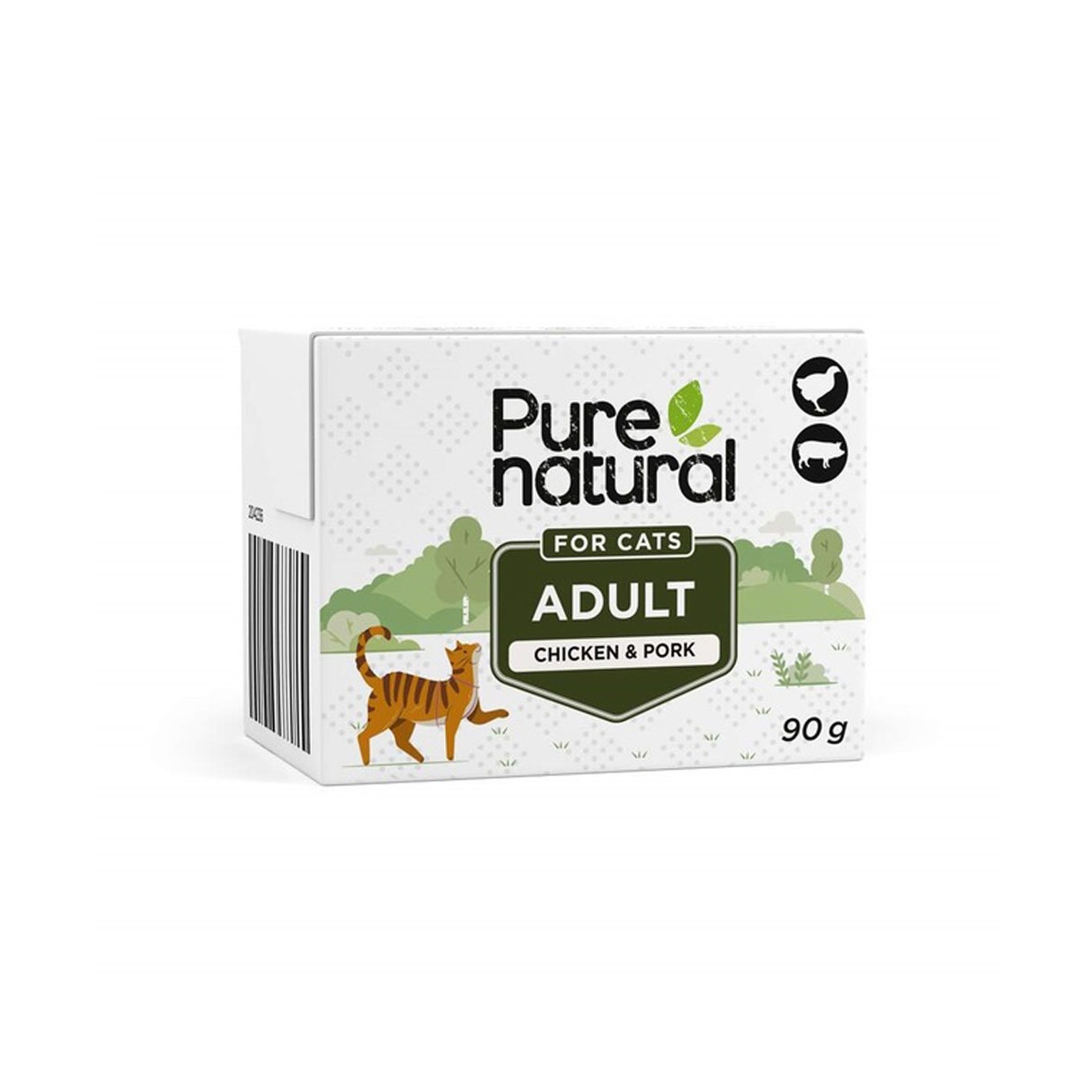 Purenatural konservai katėms su vištiena ir kiauliena, 90 g - 