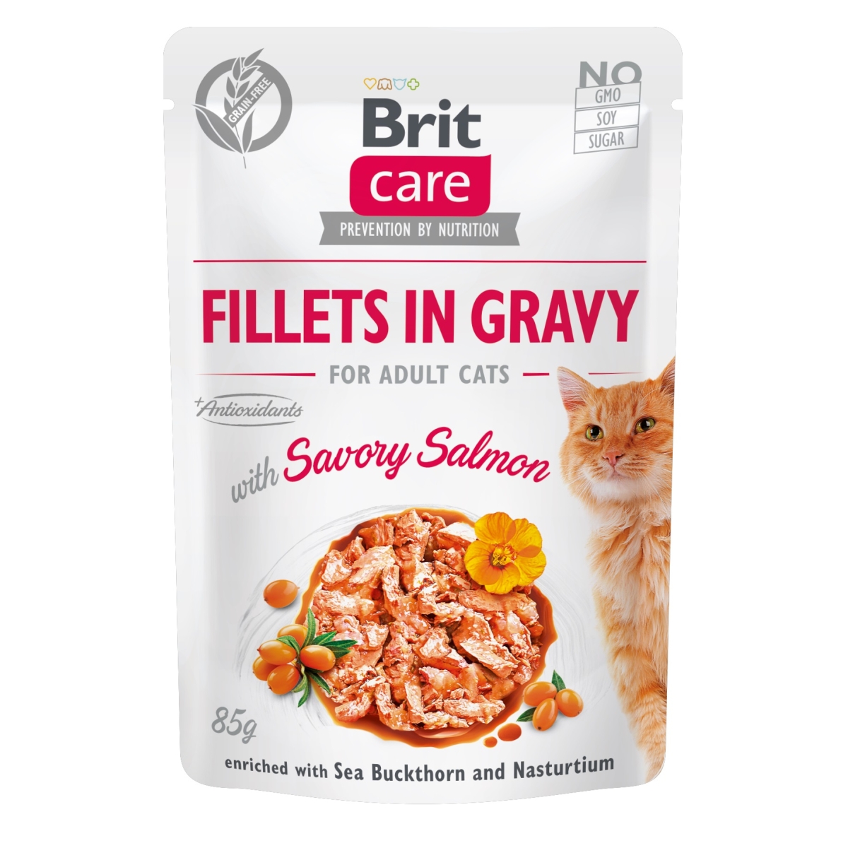 Brit Care konservai katėms su lašiša ir vištiena, 85g - 