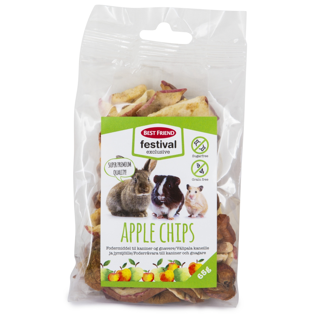BF Festival Exclusive obuolių traškučiai graužikams, 65 g