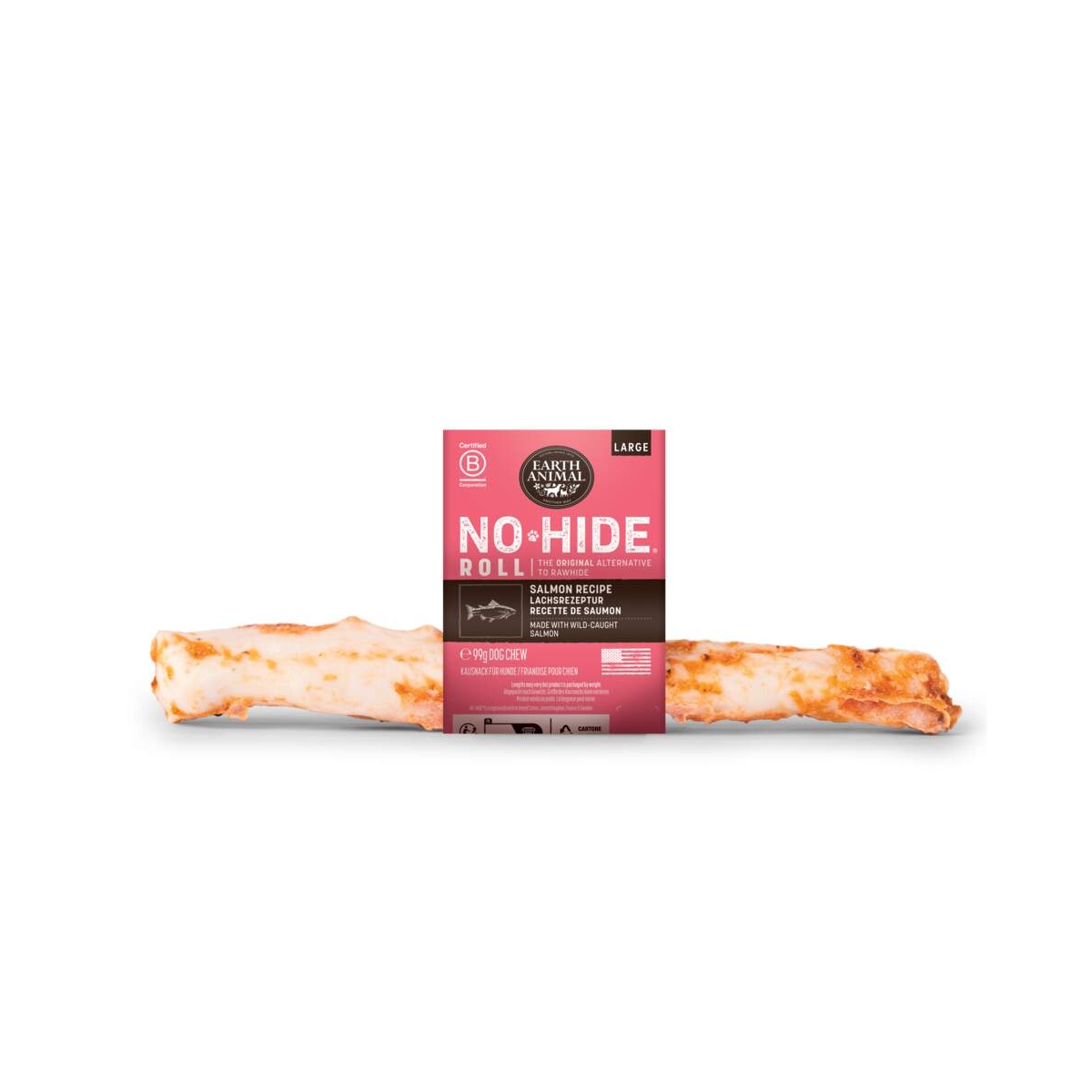 No-Hide kramtymo lazdelė su lašiša, L dydis (99 g) - 