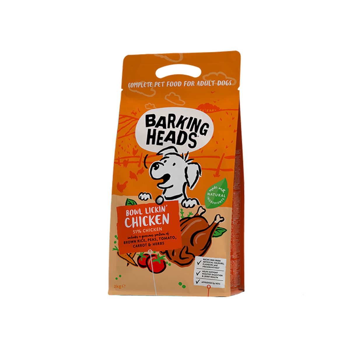 Barking Heads Lickin Goodness sausas maistas šunims su vištiena, 2kg -  1